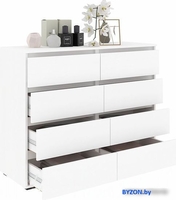 Комод Кортекс-мебель Бари 120 8ш (белый/белый/белый) - фото2, картинка2 Комод Кортекс-мебель Бари 120 8ш (белый/белый/белый) - фото2