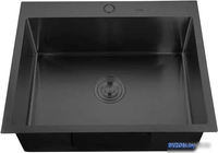 Кухонная мойка РМС MR-6050BL (с корзиной и дозатором) - фото