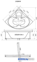 Ванна Triton Сабина 160x160 Экстра Стандарт Flat (с гидромассажем) - фото2