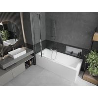 Стеклянная шторка для ванны Mexen Flip Chrome 80 - фото2