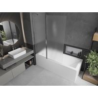 Стеклянная шторка для ванны Mexen Flip Chrome Matt 120 - фото2