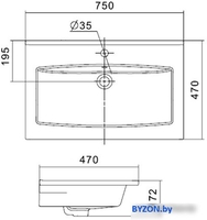 Акватон Тумба с умывальником Бостон 75 1A2526K1BN010 - фото2