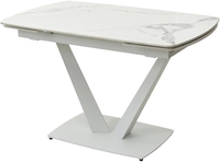 Кухонный стол M-City Alatri 120 Gloss 614M04391 (Staturio White Solid Ceramic/White) - фото