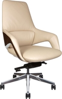 Кресло Norden Шопен LB FK 0005-B Beige Leather (кожа бежевая/алюминий) - фото