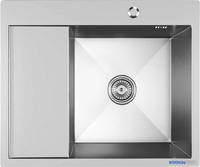 Кухонная мойка Mixline Pro 551876 правый (сатин, с сифоном) - фото