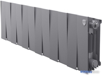 Биметаллический радиатор Royal Thermo PianoForte 200 Silver Satin (12 секций) боковое подключение - фото