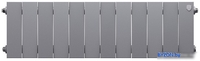 Биметаллический радиатор Royal Thermo PianoForte 200 Silver Satin (12 секций) боковое подключение - фото2