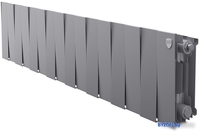 Биметаллический радиатор Royal Thermo PianoForte 200 Silver Satin (16 секций) боковое подключение - фото