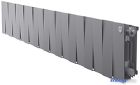 Биметаллический радиатор Royal Thermo PianoForte 200 Silver Satin (20 секций) боковое подключение - фото