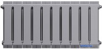 Биметаллический радиатор Royal Thermo PianoForte 300 Silver Satin (10 секций) боковое подключение - фото2