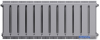 Биметаллический радиатор Royal Thermo PianoForte 300 Silver Satin (12 секций) боковое подключение - фото2