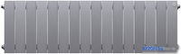Биметаллический радиатор Royal Thermo PianoForte 300 Silver Satin (16 секций) боковое подключение - фото