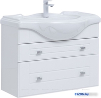 Aquanet Тумба с умывальником Рондо 85 306205 (белый глянец) - фото