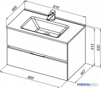Aquanet Тумба под умывальник Алвита 80 277514 (белый матовый) - фото2