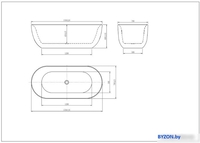 Ванна Aquatek Афина 170x78 AQ-144778Bl (с ножками и сливом) - фото2