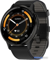 Умные часы Garmin Venu 3 (черный, с кожаным ремешком) - фото