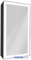 Континент Шкаф с зеркалом Mirror Box Black Led 35x65 (левый) - фото