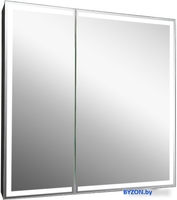 Континент Шкаф с зеркалом Mirror Box Black Led 80х80 - фото