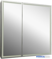 Континент Шкаф с зеркалом Mirror Box Black Led 80х80 - фото2