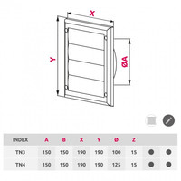 Вентиляционная решетка Awenta TN3CZ 19x19/d100 (черный) - фото2