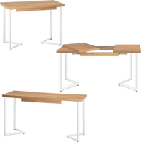 Кухонный стол Millwood Лофт Лондон 100-140x60x76 (дуб золотой Craft/металл белый - фото2
