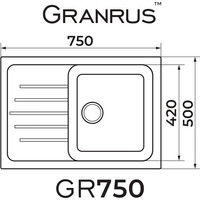 Кухонная мойка Granrus GR-750 (светло-серый) - фото2