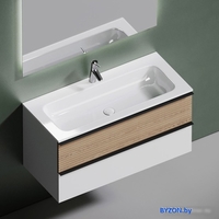 Sancos Тумба под умывальник Delta DL100W (дуб светлый/графит) - фото2