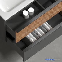 Sancos Тумба под умывальник Delta DL120GR (дуб красный/графит) - фото2