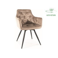 Стул Signal Mango Velvet Bluvel 40 (темно-бежевый/черный) - фото