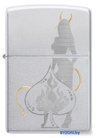 Зажигалка Zippo Satin Chrome Devilish Ace 48658 - фото2