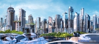 Фотообои ФабрикаФресок Город Будущего 586270 (600x270) - фото