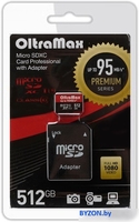 Карта памяти OltraMax Premium Series microSDXC 512GB OM512GCSDXC10UHS-1-PRU3 (с адаптером) - фото