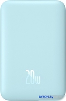 Внешний аккумулятор Baseus Magnetic Mini Air Wireless Fast Charge Power Bank 20W 10000mAh (голубой) - фото