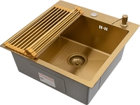 Кухонная мойка ARFEKA ECO AR мойка 500*500, роллер-мат, дозатор Gold - фото