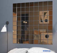 Самоклеящийся зеркальный декор MirrorWall Мозаика (бронзовый) - фото