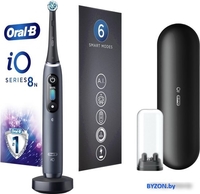 Электрическая зубная щетка Oral-B iO 8n (черный, 2 насадки) - фото