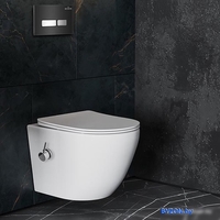 Унитаз подвесной Roxen Antares Bidet в комплекте с инсталляцией StounFix Dual Fresh 6 в 1 963184 (кнопка: черное стекло) - фото2