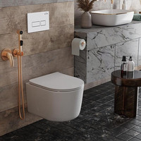 Унитаз подвесной Roxen Simple Compact в комплекте с инсталляцией StounFix Dual Fresh 6 в 1 920247 (кнопка: белый глянец) - фото2