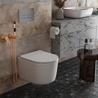 Унитаз подвесной Roxen Simple Compact в комплекте с инсталляцией StounFix Dual Fresh 6 в 1 943570 (кнопка: хром матовый) - фото2