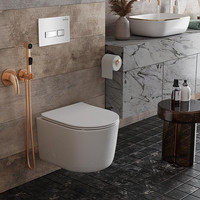Унитаз подвесной Roxen Simple Compact в комплекте с инсталляцией StounFix Dual Fresh 6 в 1 964407 (кнопка: белое стекло) - фото2