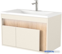 Дабер Тумба под умывальник 016 WeltWasser Deilbach 7517-60 Т16.6W.0.18_light (с подсветкой, бежевый/дуб бардолино) - фото