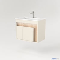 Дабер Тумба под умывальник 016 WeltWasser Deilbach 7517-60 Т16.6W.0.18_light (с подсветкой, бежевый/дуб бардолино) - фото2