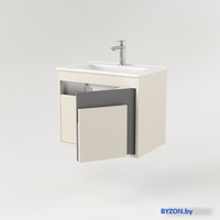 Дабер Тумба под умывальник 016 WeltWasser Deilbach 7517-60 Т16.6W.0.19_light (с подсветкой, бежевый/серый) - фото2