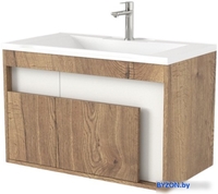 Дабер Тумба под умывальник 016 WeltWasser Deilbach 7517-80 Т16.8W.0.21_light (с подсветкой, дуб галифакс/белый) - фото