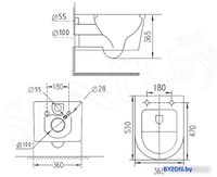 Унитаз подвесной Roxen Vortex Tornado в комплекте с инсталляцией StounFix Dual Fresh 6 в 1 964332 (кнопка: хром глянец) - фото2