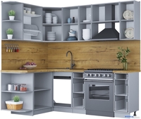 Готовая кухня Интерлиния Мила Шато 1.5x2.2 левая (луна/луна/бискайская сосна) - фото2