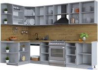 Готовая кухня Интерлиния Тренд 1.5x2.9 левая (луна/луна/бискайская сосна) - фото2