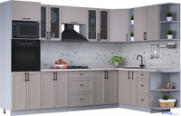 Готовая кухня Интерлиния Тренд 1.88x3.0 ВТ правая (луна/луна/бискайская сосна) - фото