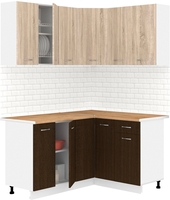 Готовая кухня Кортекс-мебель Корнелия Лира 1.5x1.3 (дуб сонома/венге/дуб бунратти) - фото