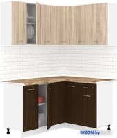 Готовая кухня Кортекс-мебель Корнелия Лира 1.5x1.3 (дуб сонома/венге/мадрид) - фото